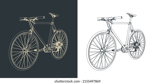 Stylized vector illustration of road bike