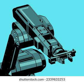 Stylized vector illustration of a robotic industrial manipulator