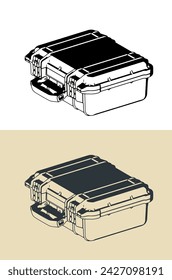 Stylized vector illustration of a rugged shockproof case