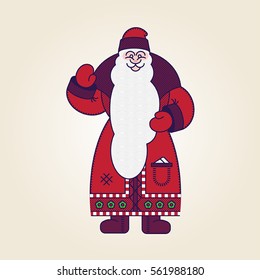 Stylized vector illustration of Santa Claus