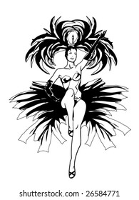 stylized vector illustration of a showgirl