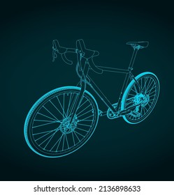 Stylized vector illustration of sketch of bicycle