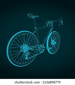 Stylized vector illustration of sketch of bicycle