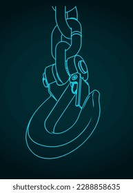Ilustración vectorial estilizada del cierre de grado de gancho deslizante