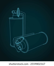 Stylized vector illustration of a smoke grenade