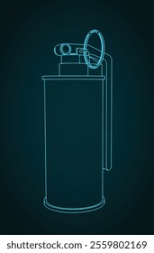 Stylized vector illustration of a smoke grenade