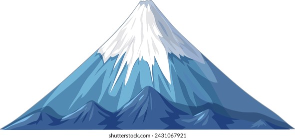 Stylized vector illustration of a snowy mountain