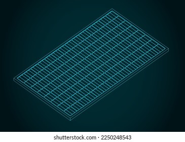 Stylized vector illustration of solar panel