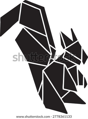 Stylized vector illustration of a squirrel with a modern geometric design. Ideal for nature, technology, or creative projects seeking a contemporary animal graphic.