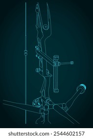 Ilustração vetorial estilizada de close-up do alvo do arco recurvo