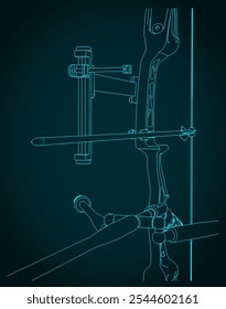 Ilustração vetorial estilizada de close-up do alvo do arco recurvo