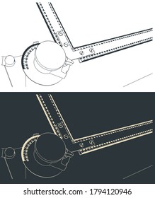 Stylized Vector Illustration Of A Technical Drawing Board