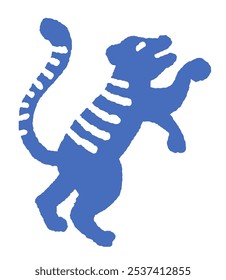 A stylized vector illustration of a tiger with bold shapes and minimalistic details, isolated on white background. Perfect for wildlife-themed projects.