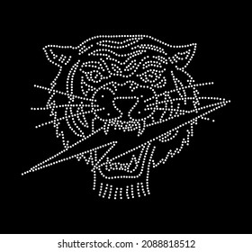 Stylized vector illustration of stylized tiger formed by small balls. Art for prints on t-shirts, posters, etc...
