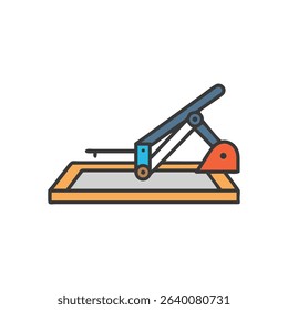 Stylized vector illustration of a tile cutter on White