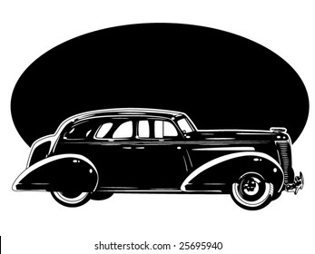 stylized vector illustration of a vintage automobile