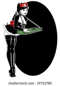 Stylized Vector Illustration Of A Vintage Cigar Girl Pinup...check My Port For More Pinups!!!