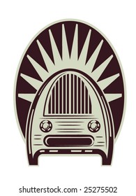 stylized vector illustration of a vintage radio