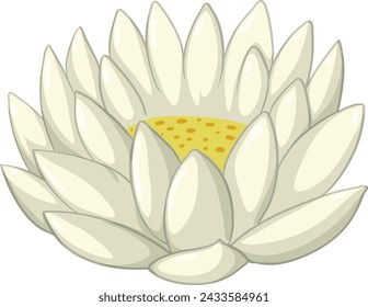 A stylized vector illustration of a white lotus flower.