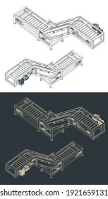 Ilustración vectorial estilizada de dibujos isométricos de un contenedor Z