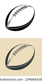 Stylized vector illustrations of american football ball