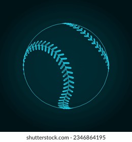 Stylized vector illustrations of baseball ball