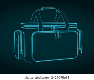 Ilustraciones vectoriales estilizadas del plano de la bolsa de primeros auxilios