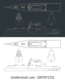 Ilustraciones vectoriales estilizadas de planos de la guerra sigilosa moderna