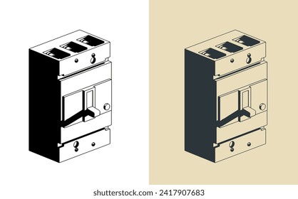 Ilustraciones vectoriales estilizadas de un interruptor