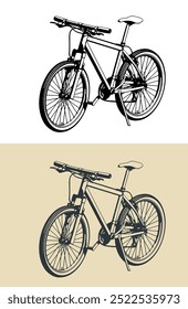 Ilustrações vetoriais estilizadas de bicicletas urbanas