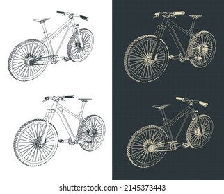 Stylized vector illustrations of electric bike