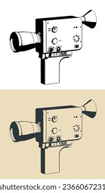 Stilvolle Vektorgrafiken von handgeführten Filmvintage-Filmkameras