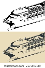 Ilustraciones vectoriales estilizadas de un Grande crucero