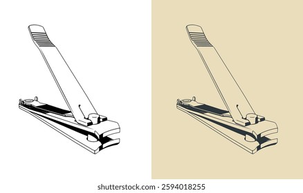 Stylized vector illustrations of nail clipper. Body care tool for manicure and pedicure