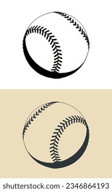 Stylized vector illustrations of sketch of baseball ball