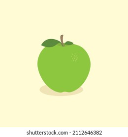 Stylized vector image of an apple on a pastel yellow background