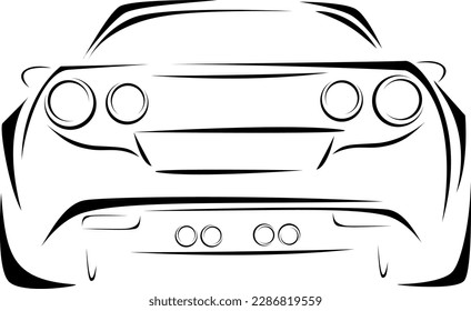 Stylized vector image of the backview of the car