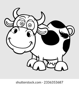 Stylized vector image of a cow with an udder