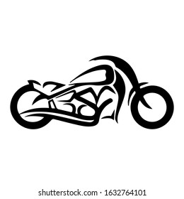 Stylized Vector Image Of A Custom Motorcycle