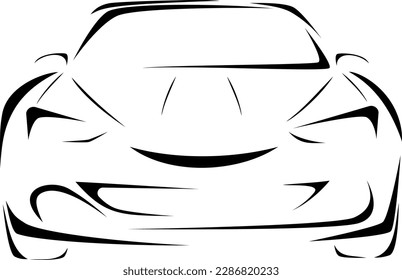 Stylized vector image of the front view of the modern car