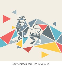 Stylized vector image of a Lion for decoration.