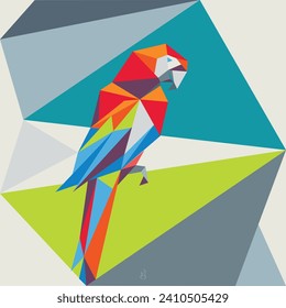 Stylized vector image of a Parrot. Bright pattern for decoration.