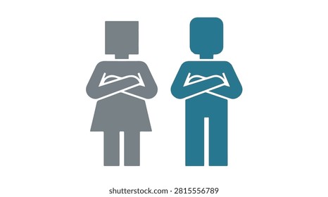 Stylized vector image showcasing gender diversity with two figures representing inclusivity and equality.