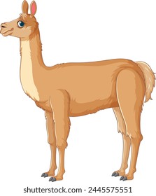 A stylized vector image of a single llama