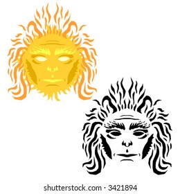 Stylized vector image of a sun