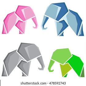 stylized vector images of an elephant