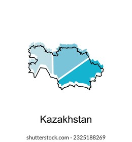 Stylized vector Kazakhstan map, Logo Vector Design. Abstract, designs concept, logo, logotype element for template.