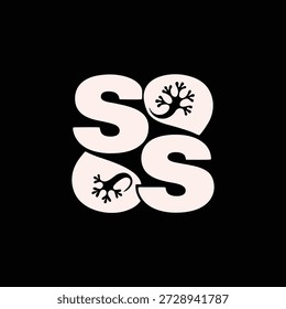 Design de logotipo vetorial estilizado com a letra S habilmente integrada com um lagarto abstrato ou forma de animal de lagartixa, criando um símbolo de alfabeto único e moderno em um fundo escuro.
