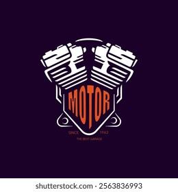 stylized vector of motor, engine logo template