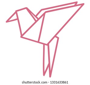 stylized vector origami bird logo contour
